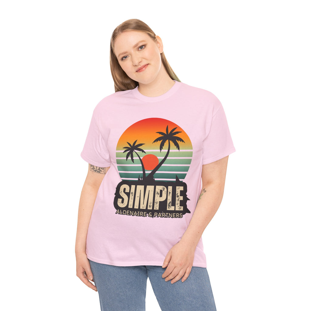 Colorful Vintage Retro Sunset T-Shirt | Gildan 5000 Heavy Cotton Tee | 70s Aesthetic Graphic Shirt | Summer Vibes Unisex Tee