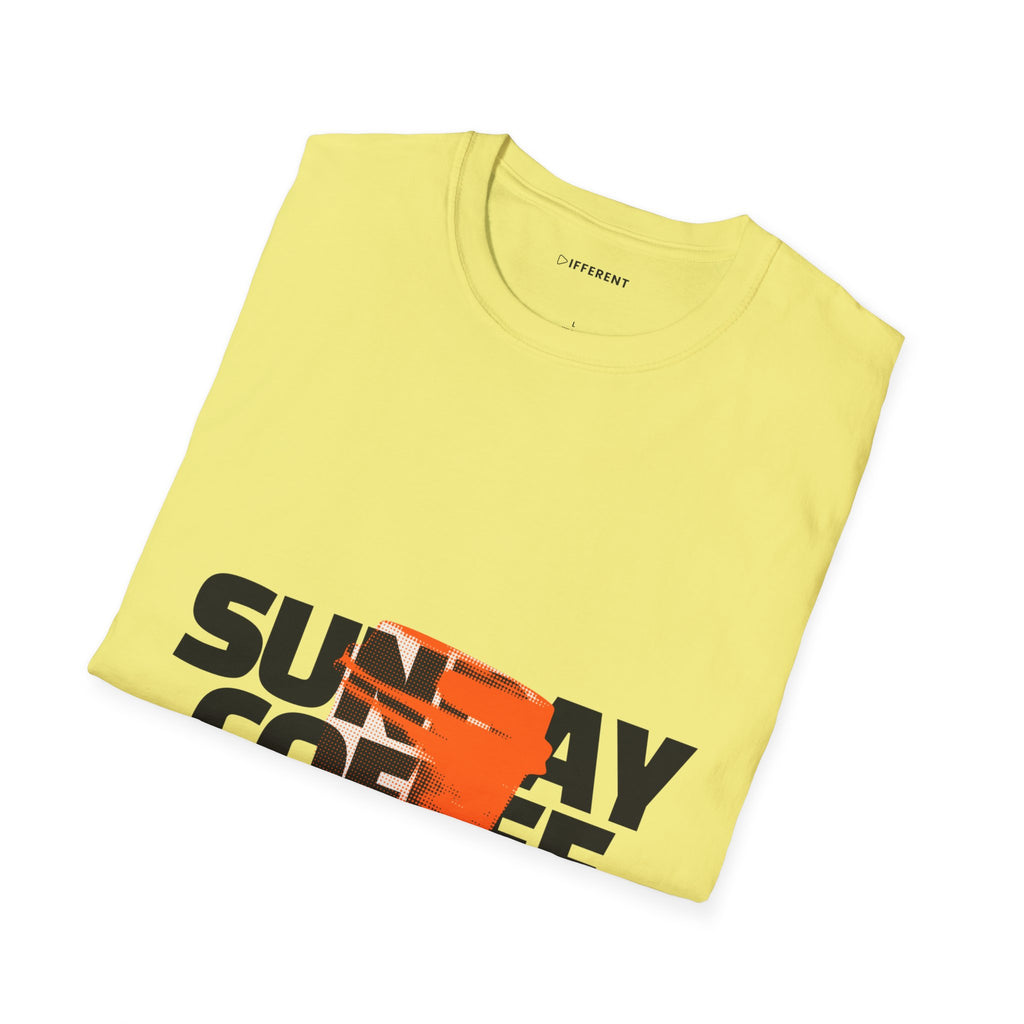 Sunday Coffee Chill T-Shirt | Cozy Aesthetic Graphic Tee | Gildan 64000 Softstyle Shirt | Relaxed Weekend Vibes